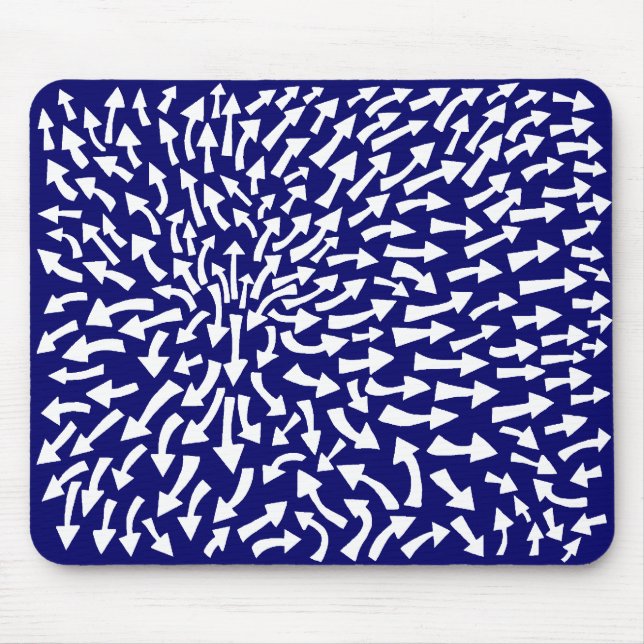Tapis De Souris Flèches - Blanc sur bleu foncé 000066 (Devant)