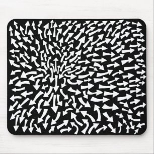 Tapis De Souris Flèches - Blanc sur Noir