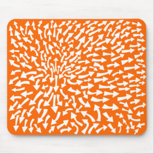Tapis De Souris Flèches - Blanc sur orange FF6600