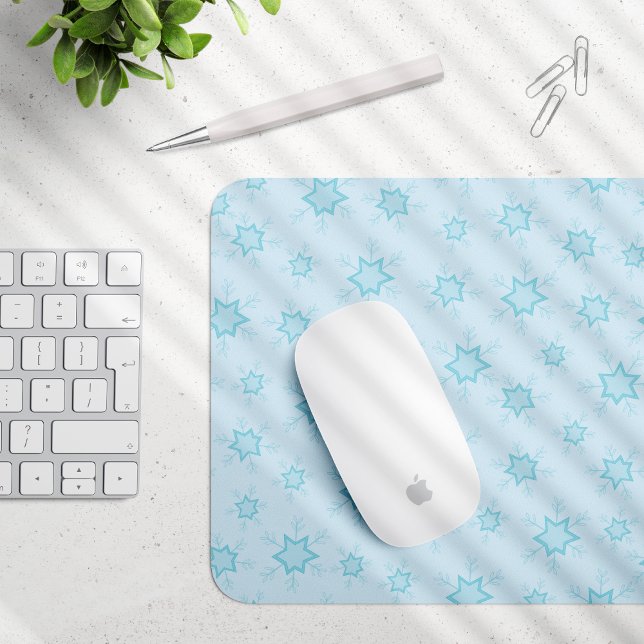 Tapis De Souris Fléchettes de neige, Bleu glacé, Fléchettes de nei (Créateur téléchargé)