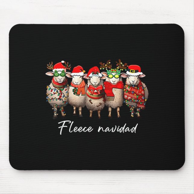 Tapis De Souris Fleece Navidad Christmas Spanish Sheep Santa Sheep (Devant)
