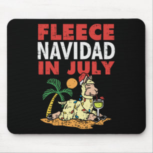 Tapis De Souris Fleece Navidad en juillet Lama Noël drôle Anima