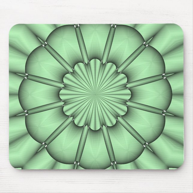 Tapis De Souris Fleur abstraite en vert pâle (Devant)