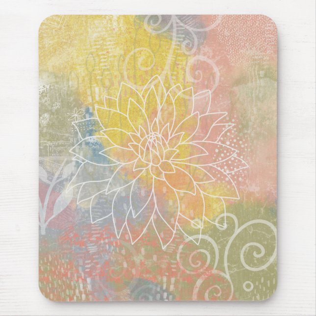 Tapis De Souris Fleur abstraite multimédia  (Devant)
