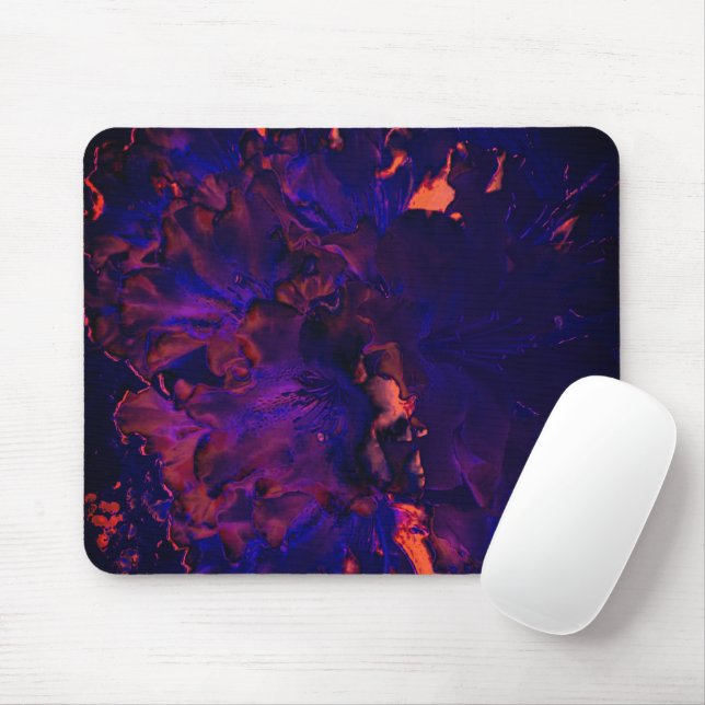 Tapis De Souris Fleur Abstraite submergée dans un effet gothique v (Avec souris)