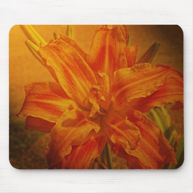 Tapis De Souris Fleur avec la texture en cuir (Devant)