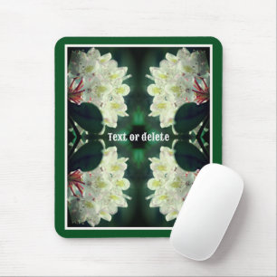 Tapis De Souris Fleur Azalée Blanche Avec Raindrops Personnalisé