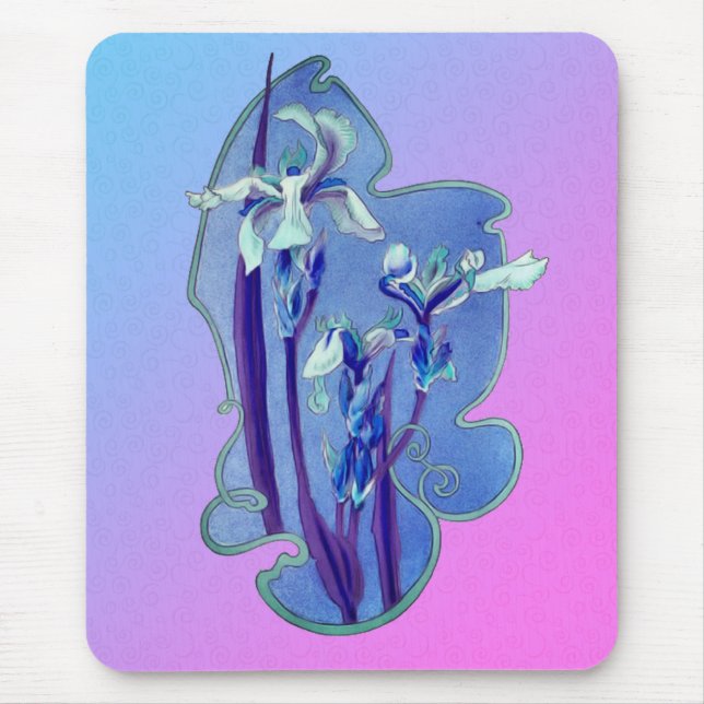 Tapis De Souris Fleur bleue Iris (Devant)