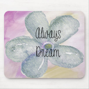 Tapis De Souris Fleur Blue Watercolor Dream