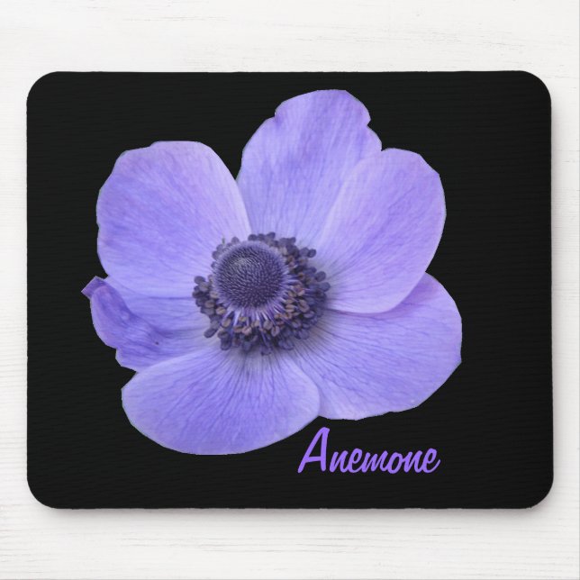Tapis De Souris Fleur d'anémone bleu personnalisable Mousepad (Devant)