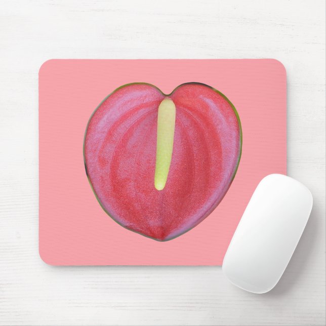 Tapis De Souris Fleur d'anthurium rouge imprimée sur le carnet de  (Avec souris)