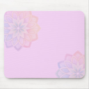 Tapis De Souris Fleur de arc-en-ciel pastel minimaliste