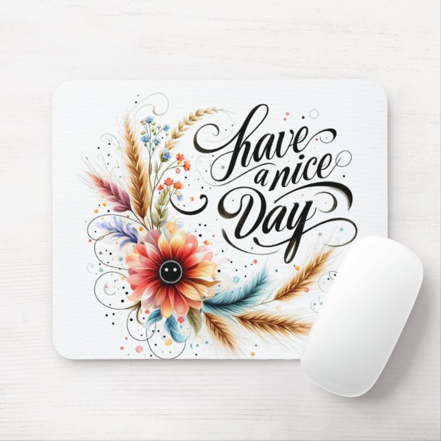 Tapis De Souris Fleur de bonne journée (Avec souris)