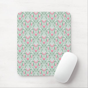 Tapis De Souris Fleur de Bourgeon Rose Fluide 
