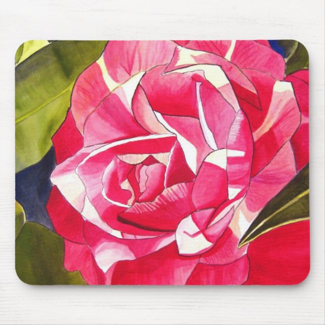 Tapis De Souris Fleur de Camellia rose vif (Devant)