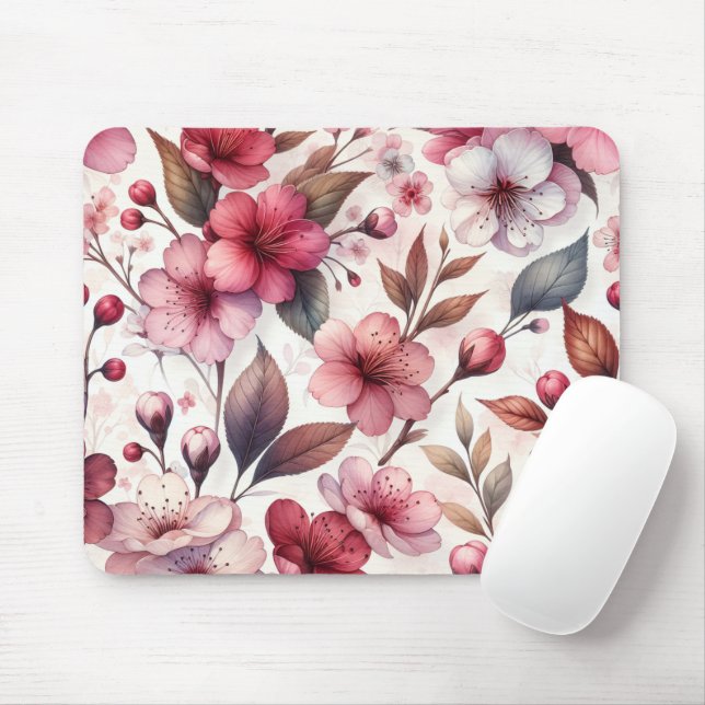 Tapis De Souris Fleur de Cerisier (Avec souris)