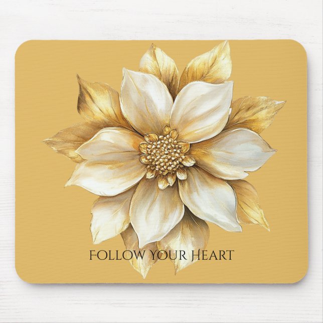 Tapis De Souris Fleur de crème dorée (Devant)