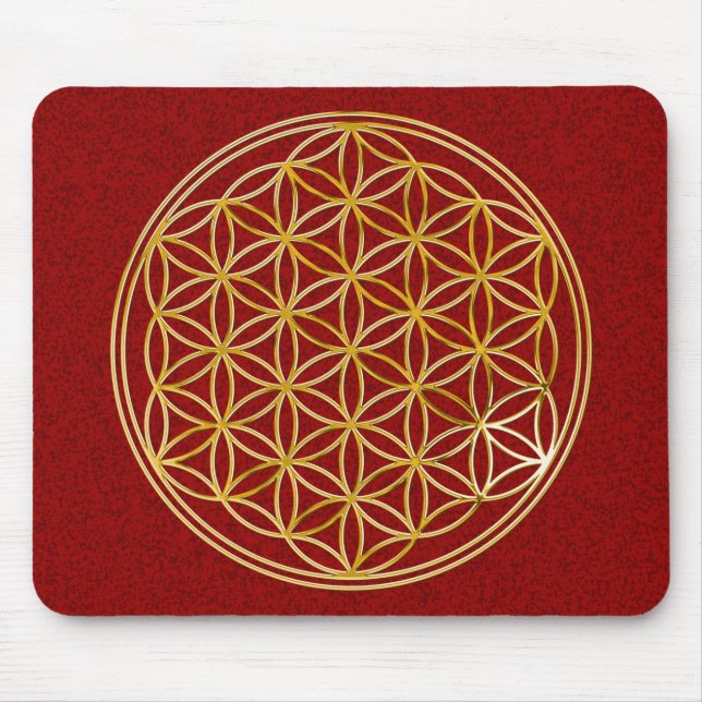 Tapis De Souris Fleur de la vie / or big darkred splatter BG (Devant)