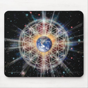 Tapis De Souris Fleur de la vie sur terre