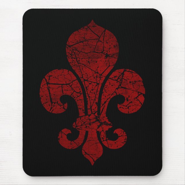 Tapis De Souris fleur-de-lis-cracked_red (Devant)