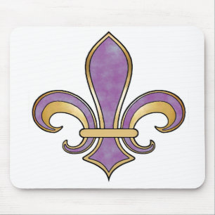 Tapis De Souris Fleur de Lis dans la couleur solide - raisin