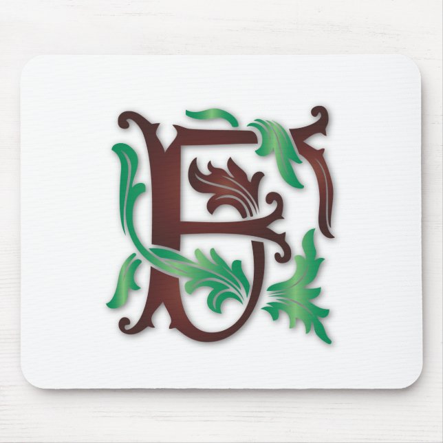 Tapis De Souris Fleur de lis F Monogramme (Devant)