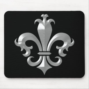 Tapis De Souris Fleur De LIs Fancy Silver Bevel Saints Classic