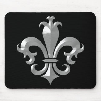Tapis De Souris Fleur De LIs Fancy Silver Bevel Saints Classic
