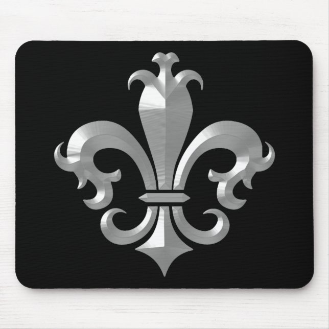 Tapis De Souris Fleur De LIs Fancy Silver Bevel Saints Classic (Devant)