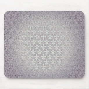 Tapis De Souris Fleur de lis gris gris simple