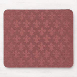 Tapis De Souris Fleur de lis impériale de grenat simple