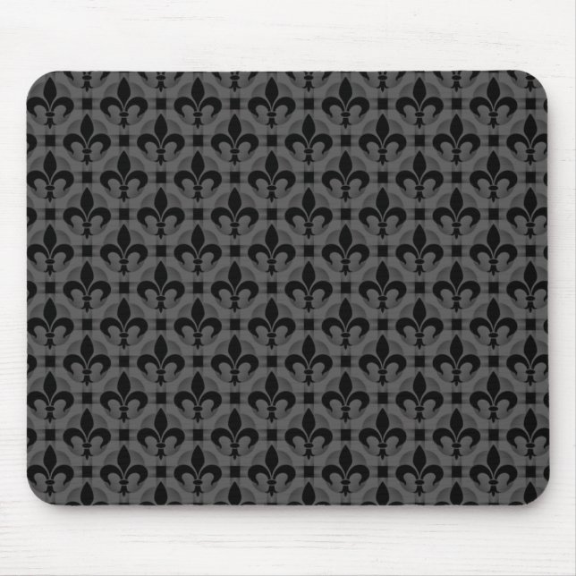 Tapis De Souris Fleur de lis Mousepad gris foncé (Devant)