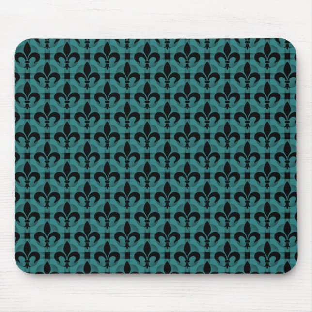 Tapis De Souris Fleur de lis Mousepad turquoise (Devant)