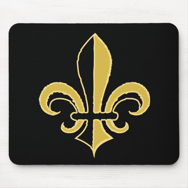 Tapis De Souris Fleur de lis noir et or (Devant)