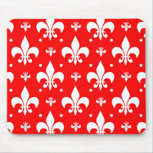 Tapis De Souris Fleur de lis rouge Motif