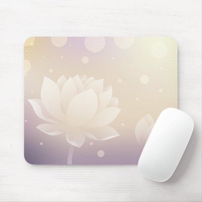 Tapis de souris fleur de lotus élégant  (Avec souris)