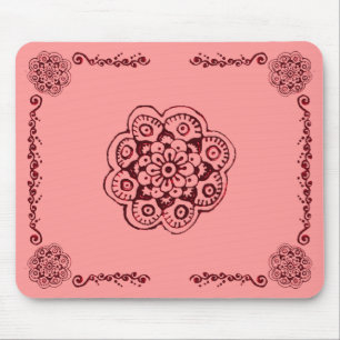 Tapis De Souris Fleur de Lotus (henné) (rouge)