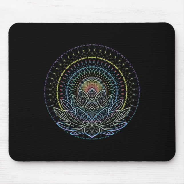 Tapis De Souris Fleur de Lotus Mandala Yoga  (Devant)