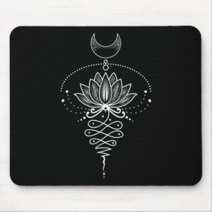 Tapis De Souris Fleur de Lotus Spirituelle Unalome Méditation Zen