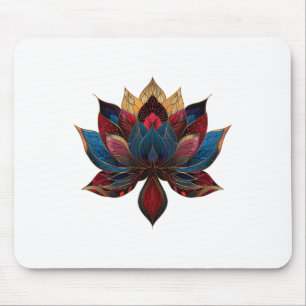 Tapis De Souris Fleur de Lotus Vintage Bouddhisme Zen Japonais Yog