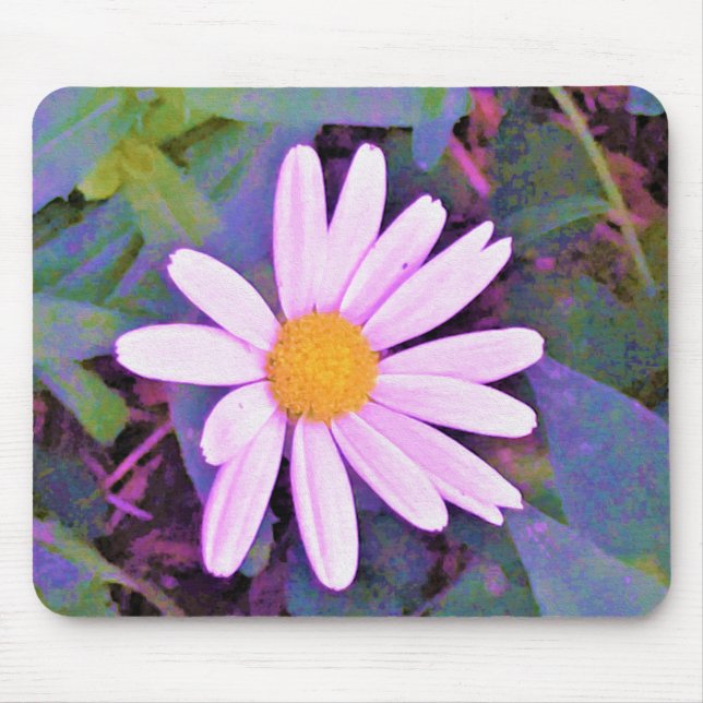 Tapis De Souris Fleur de marguerite rose (Devant)