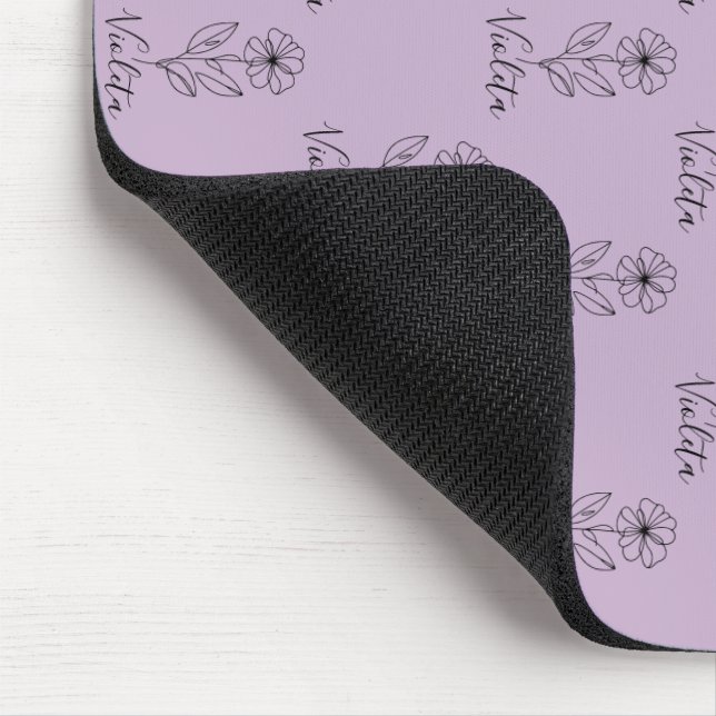 Tapis De Souris Fleur de naissance personnalisée février violette (Coin)