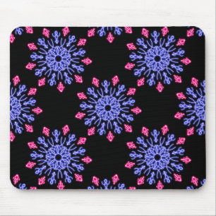 Tapis De Souris Fleur de néon bleu et rouge
