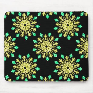 Tapis De Souris Fleur de néon jaune et vert