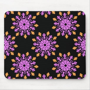 Tapis De Souris Fleur de néon rose et orange