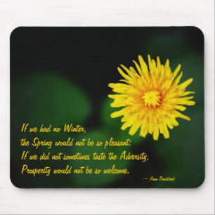 Tapis de souris Fleur de pissenlit avec citation d