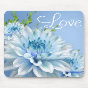 Tapis de souris Fleur de Pivoine Bleue Florale Amo