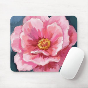 Tapis De Souris Fleur de pivoine rose aquarelle florale peinte