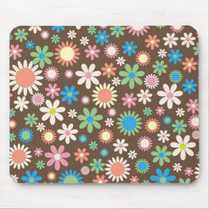 Tapis De Souris Fleur de printemps vintage marron