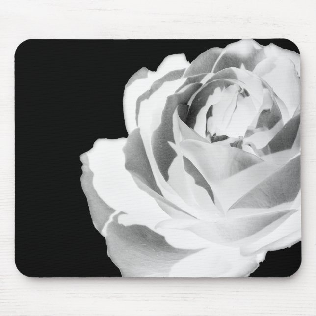 Tapis de souris fleur de rose blanche (Devant)